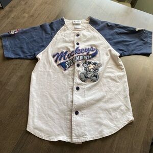 Vintage Embroidered Mickey Mouse Baseball Jersey